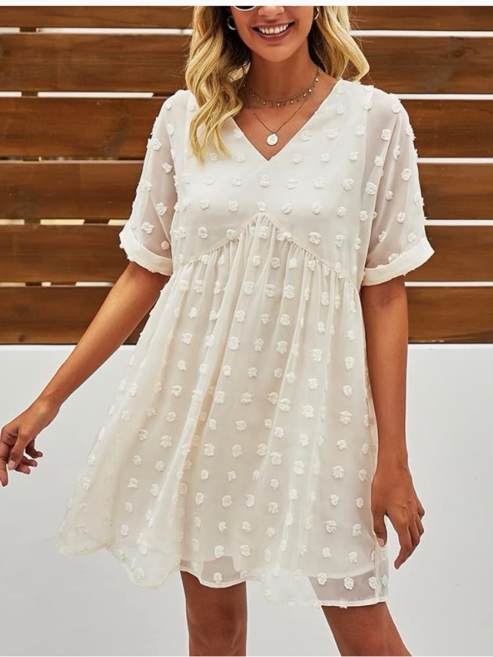 Cream Textured Dress